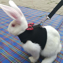 New Black Rabbit Leash Lead Vest Small Animals Mesh Cotton Collars Cat Hamster Red Harnesses S M L Harness Leash Pet Strap 2024 - buy cheap