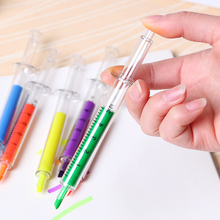 6PCS/Lot New Novelty Highlighter Pen Marker Stationery Syringe Highlighter Needle Tube Watercolor Writing Painting Pen 2024 - buy cheap