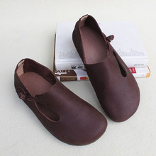 Zapatos planos informales de piel auténtica para mujer, mocasines sin cordones de punta redonda, calzado de verano (FY913) 2024 - compra barato