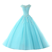 Favordear 2021 Quinceanera 15 Years Vestidos De 15 Anos Cap Sleeeve Mint Red Pink Turquoise Quinceanera Gowns Party Dress Sexy 2024 - buy cheap