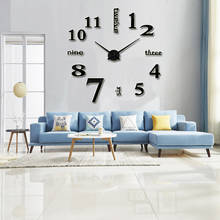 2020 muhsein New 3D Clock Modern Design Large DIY Acrylic Clock Quartz Self-adhesive Wall Clock Simple Living Room Free Shipping 2024 - buy cheap