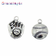 GraceAngie 6pcs/pack White Pendant Necklace Accessories Softball Mitts Gloves Baseball abd Baseball Gloves Combination 2024 - buy cheap