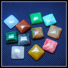 12 Pieces/ Lot Nature Gem stone Cabochon Assorted Beads Accessories Square Shape Size 16mm Mix Colors 2024 - buy cheap