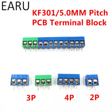 100Pcs/lot KF301-5.0-2P KF301-3P KF301-4P Pitch 5.0mm Straight Pin 2P 3P 4P Screw PCB Terminal Block Connector Blue Green 2024 - buy cheap
