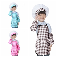 Children Apron+Chef Hat+ Cuffs Set Kids Craft Cooking Baking DIY Painting Fashion Baby Chef Costume  SYT9559 2024 - buy cheap