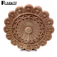 RUNBAZEF Sculpture Circle Retro Style Art Wall Decorative Wood Applique Vintage Home Decor Decoration Accessories Miniaturas 2024 - buy cheap