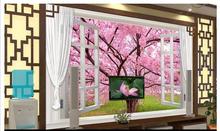 Custom photo wallpapers 3d murals The sitting room 3 d here the natural scenery outside the window TV setting wall papers 2024 - buy cheap