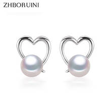 ZHBORUINI Fashion Pearl Earrings High Quality Natural Freshwater Pearl Love Earrings 925 Sterling Silver Pearl Jewelry For Women 2024 - buy cheap