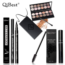 QiBest-Kit de maquillaje de ojos, 12 colores, sombra de ojos, juego de paleta de sombras de ojos mate, máscara, delineador de ojos, lápiz líquido 2024 - compra barato
