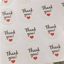 100Pcs/Lot Paper Thank You Heart Circular Cursive Writing Design Sticker Labels Seals Gift Stickers For Wedding Labels 2024 - buy cheap