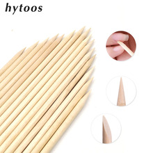 HYTOOS 100Pcs Nail Art Design Orange Wood Sticks Double-end Cuticle Pusher Remover Pedicure Manicure Care Cleaner 2024 - buy cheap
