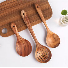 High Quality Long Handled Strainer Spoon Wooden Skimmer Utensils Cooking Tools Creative Kitchen Accessories 7 Kinds Wood Tools 2024 - buy cheap