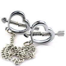 Metal Heart Type Nipple Clamps Labia Clip Bdsm Bondage Restraints Breast Stimulation Nipple Clip Adult Flirt Toys For Couples 2024 - buy cheap