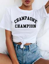 Skuggnas-Camiseta de champán para mujer, camisa informal con lema inconformista, de manga corta, a la moda, Tumblr 2024 - compra barato