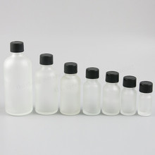 12 x Refillable 100ml 50m 30ml 20ml 15ml 10ml 5ml Frost Clear Glass Bottles with Black Phenolic Cone Cap 1oz  Cosmetic Container 2024 - buy cheap