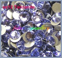 Free Shipping! 1440pcs/Lot, ss12 (3.0-3.2mm) Tanzanite Flat Back Non Hot Fix Nail Art Glue On Rhinestone 2024 - купить недорого