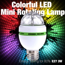 E27 3 Вт AC90-260V цветная Авто вращающаяся RGB Светодиодная лампа сценический свет диско DJ Лампа для вечеринки Праздничная лампа для бара KTV освещение 2024 - купить недорого