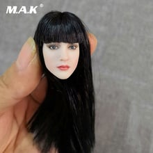 Modelo de cabello negro tallado de cabeza pálida de chica Europea hermosa a escala 1/6 para cuerpo de figura femenina de 12 pulgadas 2024 - compra barato