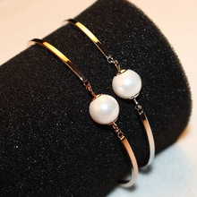 Pulsera de oro rosa con perlas, joyería Coreana de marca de lujo, pulseras al por mayor, bisutería femenina, brazaletes, regalo, novedad de 2015 2024 - compra barato