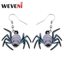 WEVENI Acrylic Halloween Scary Spider Earrings Drop Dangle Big Long Punk Animal Jewelry For Women Girls Bijoux Decoration Female 2024 - buy cheap