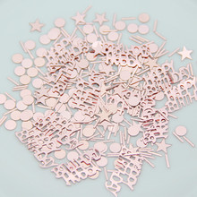 Confeti de lentejuelas de feliz cumpleaños, suministros de decoración para fiesta de cumpleaños, estrellas de oro rosa, 15 g/bolsa 2024 - compra barato