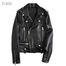 Woman Coat 2020 Fashion Sheepskin Leather Female Jackets Motorcycle Leather Clothing  Real Sheepskin Leather Short Ladies Gules 2024 - buy cheap