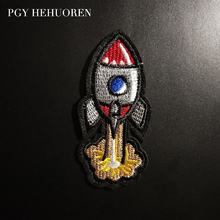 PGY 5pcs/lot Cartoon Rocket Embroidery Parches Sew Iron on Space Patches Applique Stickers Badges for Clothing Sewing Stickers 2024 - buy cheap