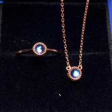 Супер простой набор из натурального лунный камня, новейший продукт, ожерелье с браслетом синего цвета. Серебро 925 пробы. 2024 - купить недорого