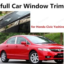 Venta al por mayor para Honda Civic Yashiro ventana completa embellecedores con columna de acero inoxidable decoración marco ventana embellecedor 2024 - compra barato