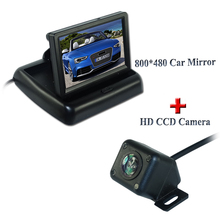 Cámara de visión trasera de coche 4 IR + Monitor LCD TFT de 4,3 "para respaldo HD CCD 170, lente de ángulo de visión trasera, cámara de estacionamiento automático 2024 - compra barato