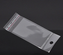Frete grátis-300pcs limpar autoadesivo Seal sacos de plástico com pendure buraco 11.5 x 5 cm ( disponível espaço é 7 x 5 cm ) M00832 2024 - compre barato