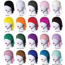 20 colors Muslim hijab Islamic jersey materia solid color islamic inner cap underscarf -inner underscarf 3904 2024 - buy cheap