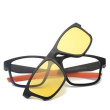 Поляризованные магнитные солнцезащитные очки с клипсой ночного видения для женщин и мужчин, зеркальные очки UV400 2018, популярные оттенки oculos de sol feminino 2024 - купить недорого