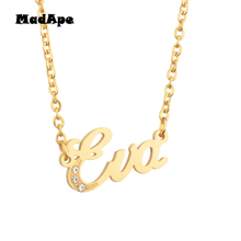 MadApe-collar con colgante de "Eva" para mujer, Gargantilla personalizada con letras y nombre, Color dorado, acero de titanio, personalizado con cualquier nombre 2024 - compra barato