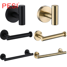 304 Stainless Steel Bathroom Accessories Bathroom Hardware Set Robe Hook Towel Rail Rack Ring Bar Shelf Paper Holder ,Black. 2024 - buy cheap