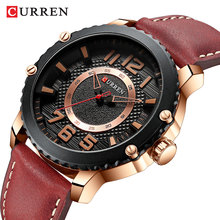 CURREN-Reloj de pulsera deportivo para hombre, de cuarzo, resistente al agua, con correa de Cuero militar, 8341 2024 - compra barato