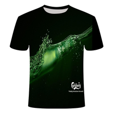 Летняя мужская 3D пивная футболка, брендовая футболка с круглым вырезом, футболка с короткими рукавами и 3d-изображением бургера, футболка с цифровым принтом, Homme, большой размер 6xl 2024 - купить недорого