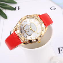 Zegarek Damski Novas Mulheres Marca de Moda de Relógios de Luxo Strass Relógios de Quartzo Reloj Mujer Casuais de Alta Qualidade Relógio de Couro Quente 2024 - compre barato