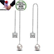 OMHXZJ-pendientes de plata de ley 30% con perlas blancas y verdes, joyería de fiesta para mujer y niña, con personalidad, YE338 2024 - compra barato