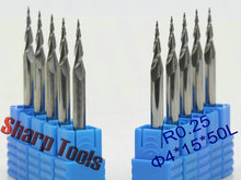 4*15MM 0.25R 2 Flute Tapered Carbide Ball Nose End Mills Router Bit Woodworking Tools, CNC End Mill Bits in 3D Relief Carve DEEP 2024 - buy cheap