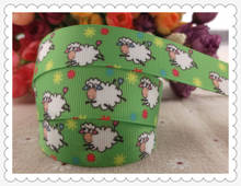 new arrival  7/8" (22mm) sheep printed grosgrain ribbon cute animals ribbon hair accessories 5 yards 2024 - buy cheap