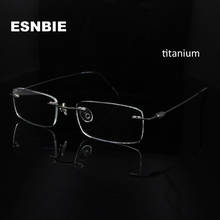 ESNBIE Ultra-light Slim Optical Glasses Frame Titanium Men Rimless Frame Myopia For Male Light Weight Eyeglasses 2024 - buy cheap