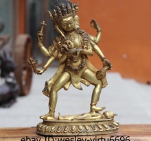 Estatua de Buda de 3 cabezas, 6 brazos, Namgyalma, Ushnishavijaya, bronce y cobre chino 2024 - compra barato