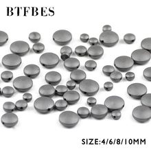 BTFBES Matte Black Hematite Convex COINS Spacer Beads 4/6/8/10mm AAA Natural Stone Flat Round Loose Beads for Jewelry Making DIY 2024 - buy cheap