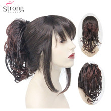StrongBeauty Braids Braided Clip In Ponytail Hairpiece Hair Extensions Short Straight Claw Clip Ponytails 2024 - buy cheap