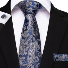 26 Style Paisley Men's Tie Hanky Cufflinks Jacquard Woven Neck Ties For Men Wedding Business Blue Gold Pink Orange Male Necktie 2024 - buy cheap