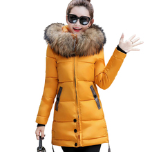 2021 Winter Women Fur Collar Hooded Thick Coat Female Outerwear Parka Lady Warm Long Jacket Slim Jaqueta Feminina 2024 - buy cheap