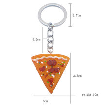 1Pcs  Pizza Keychain Ring Holder Best Friends Friendship Jewelry For Women Men Pizza Key Chain Christmas Gifts 2024 - buy cheap