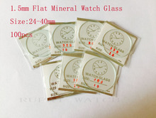 100pcs 1.5mm 25 to 40mm Flat Mineral Watch Crystal/Glass in Good Quality for Watchmakers 2024 - buy cheap