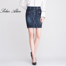 Free Shipping New Arrival 2018 Women Summer A-line Above Knee Mini Blue Denim Skirt Girls Fashion Jeans Skirt  Plus Size 26-40 2024 - buy cheap